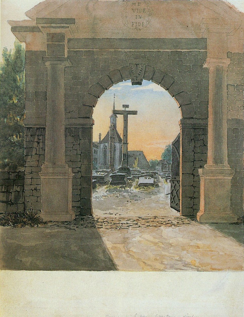 Entrance of the Johannisfriedhof in Nuremberg by Ludwig Emil Grimm
