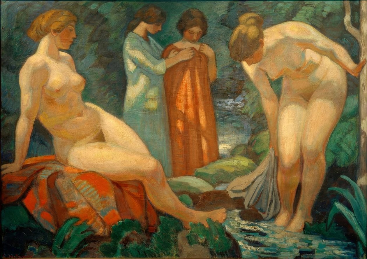 Women at the Forest Spring by Ludwig von Hofmann