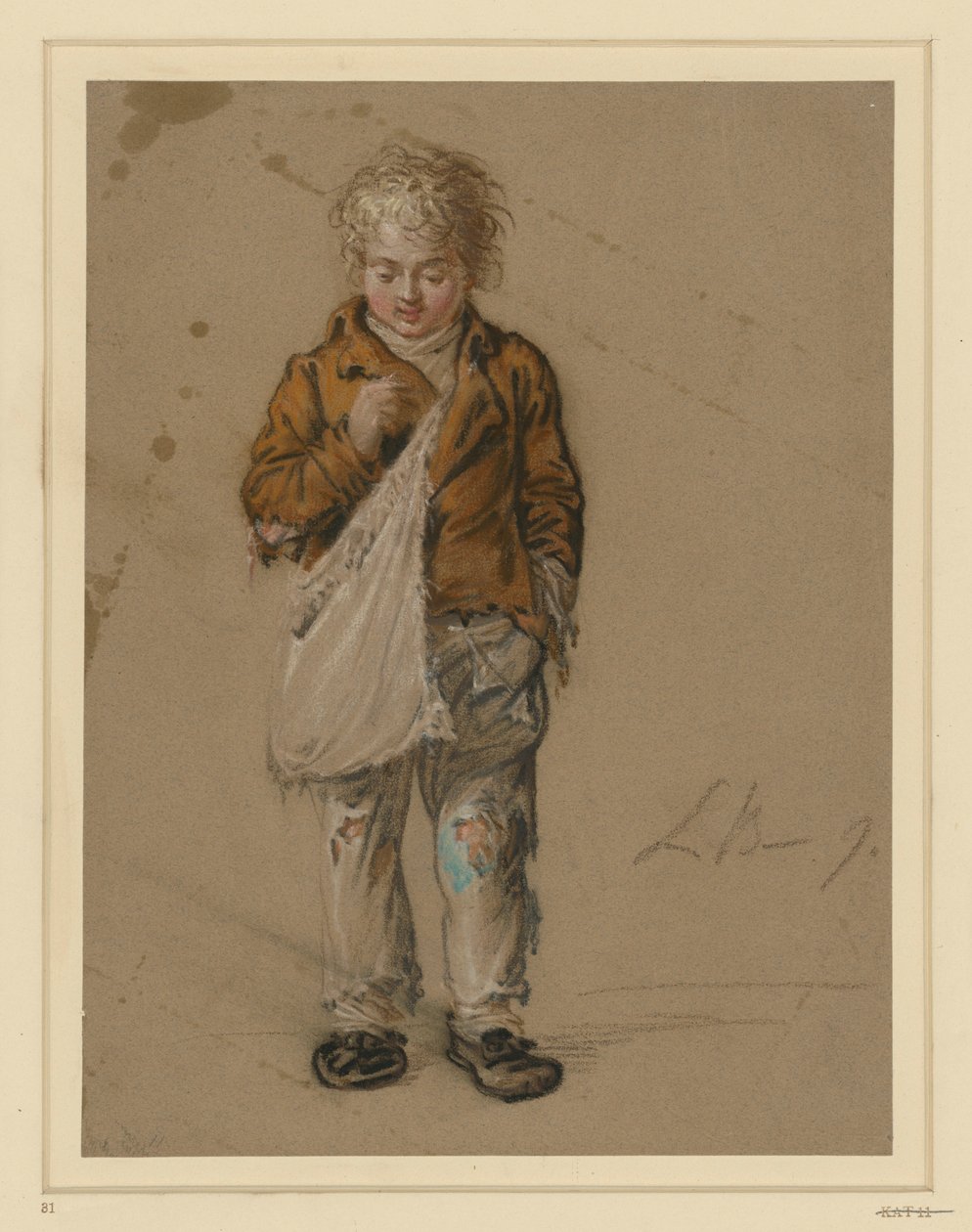 Beggar Boy with Bag by Ludwig Buchhorn