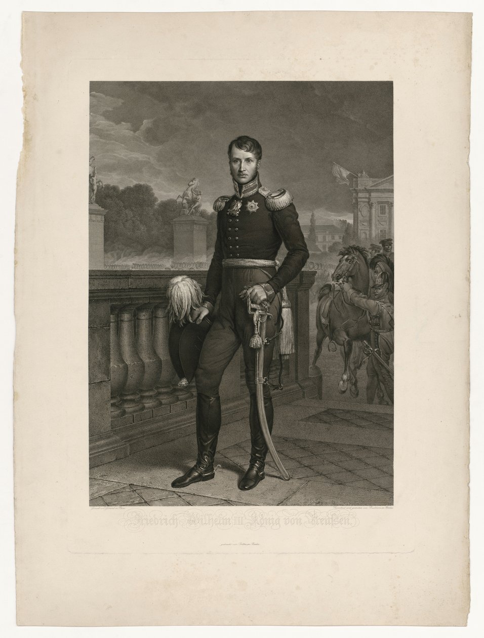 Friedrich Wilhelm III at the Place de la Concorde by Ludwig Buchhorn