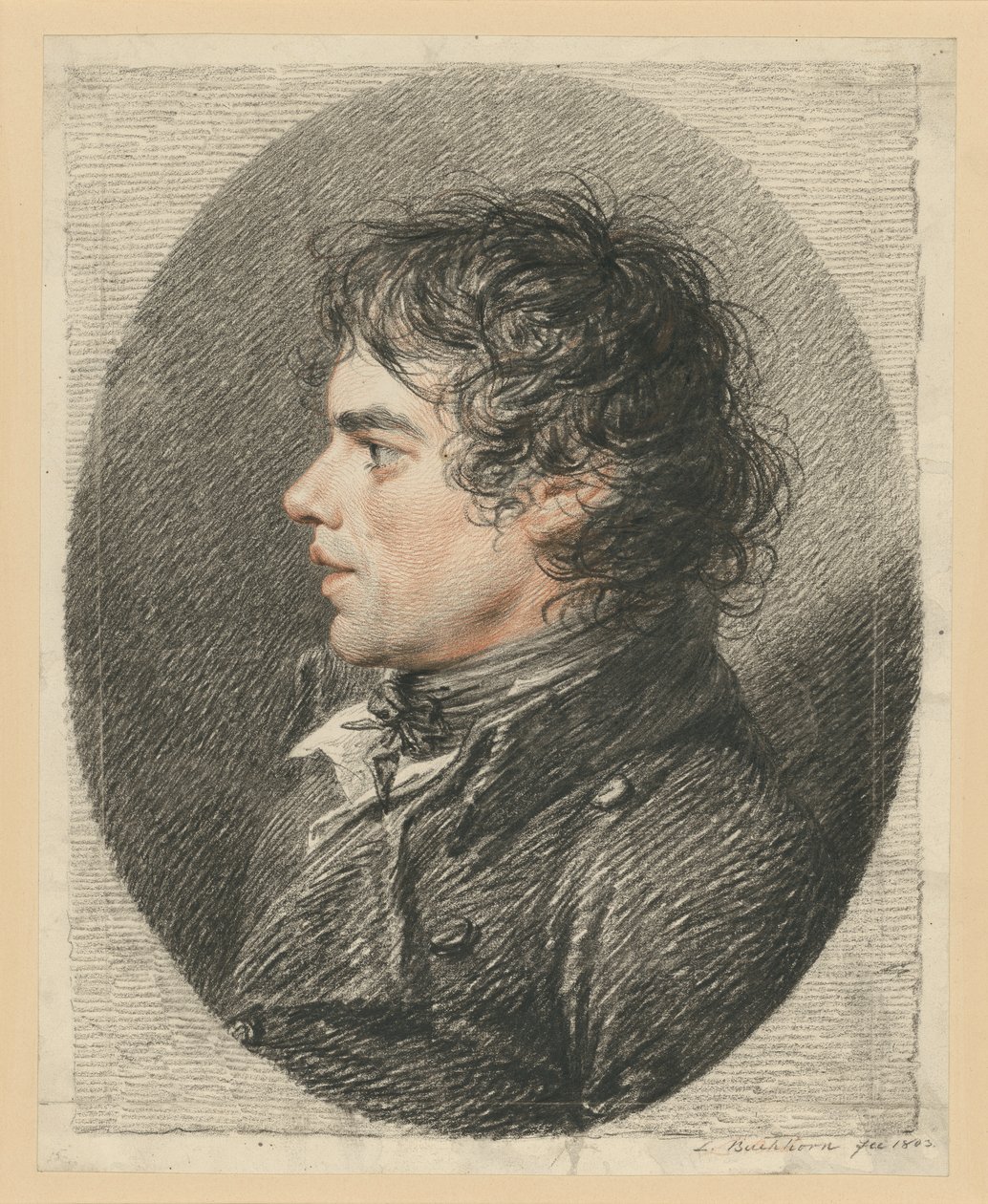 Male Bust in Profile to the Left by Ludwig Buchhorn