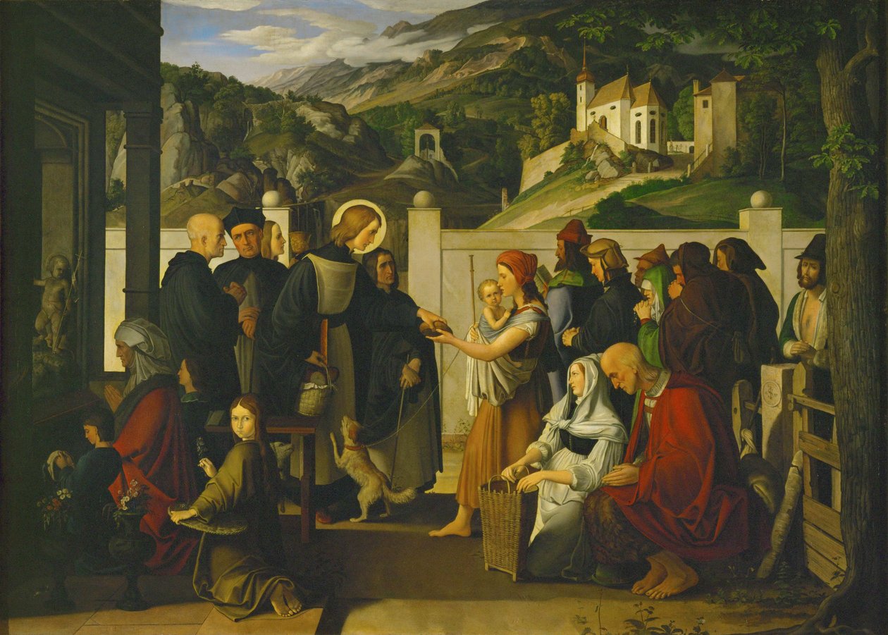 Saint Rochus distributing alms by Ludwig Ferdinand Schnorr von Carolsfeld