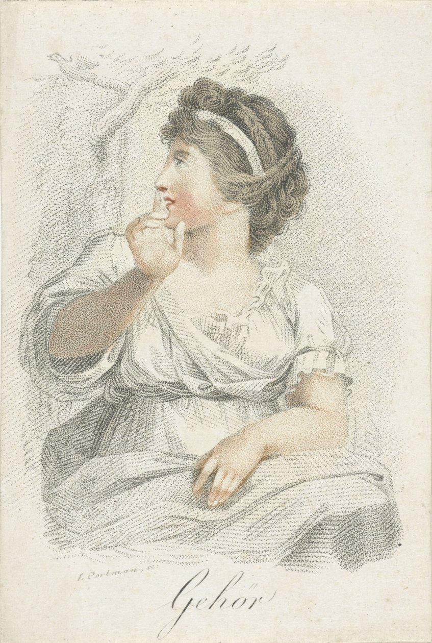Hearing (The Five Senses Represented by Female Figures) by Ludwig Gottlieb Portman