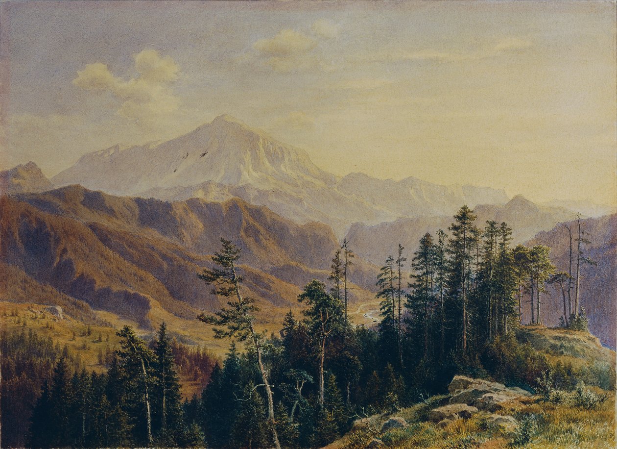 The Schneeberg in Lower Austria Seen from Gutenstein by Ludwig Halauska