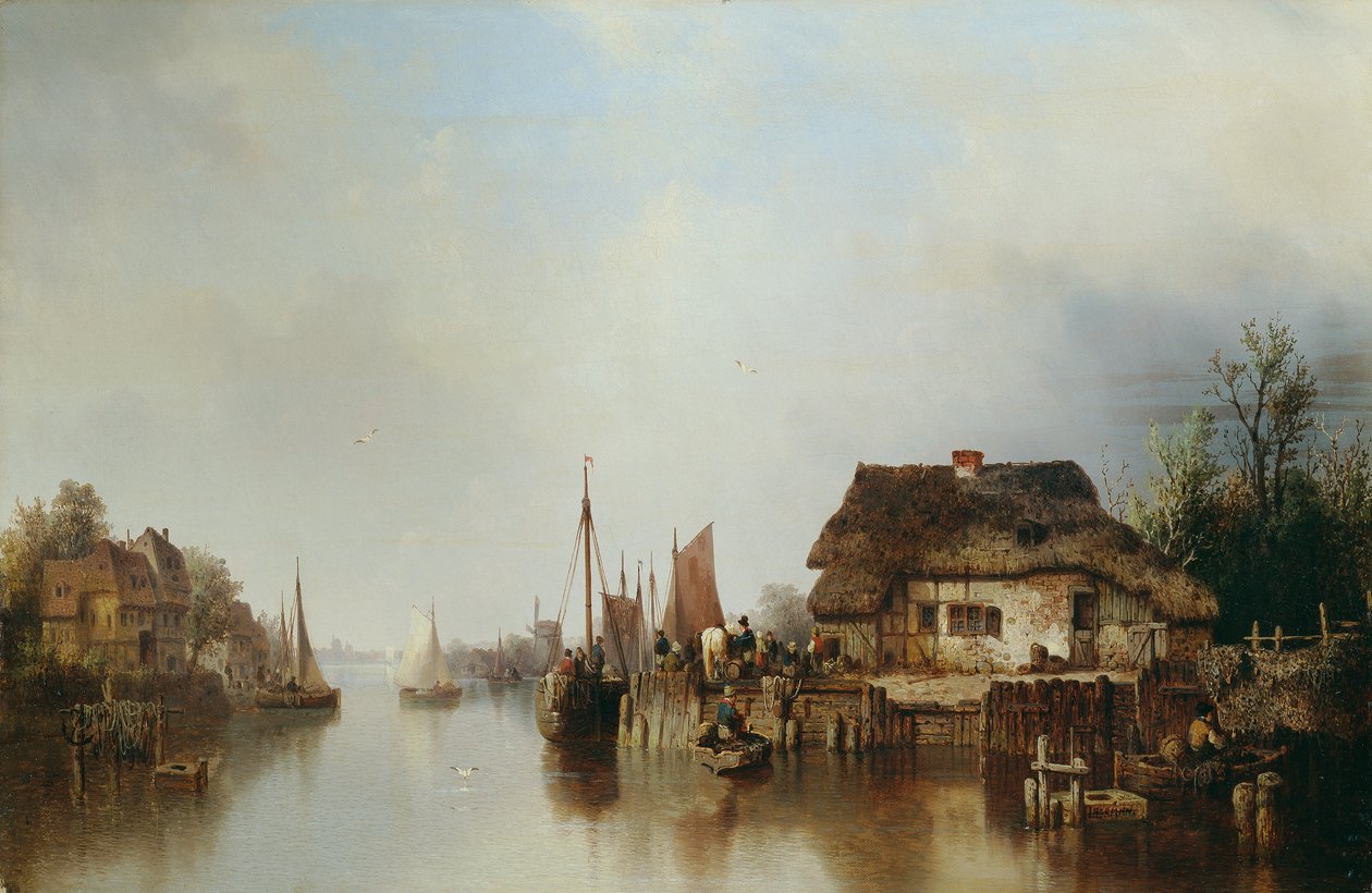 Scheldt River Bank by Ludwig Hermann