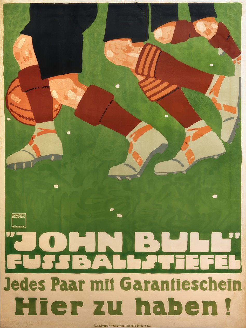 JOHN BULL FOOTBALL BOOTS. Each pair with a guarantee certificate. Available here! by Ludwig Hohlwein