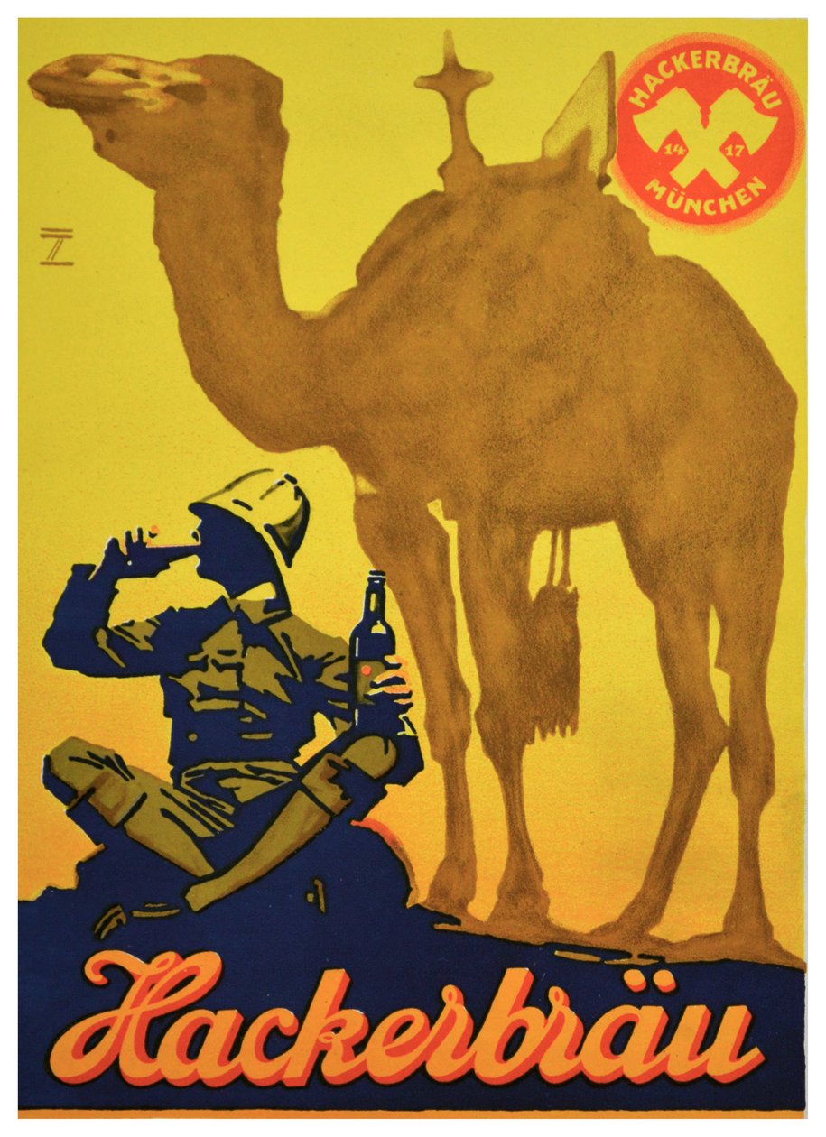 Poster advertisement for Hackerbrau Beer, c.1930 by Ludwig Hohlwein