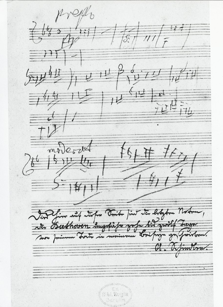 The Last Page of Music Written by the German Composer Ludwig van Beethoven by Ludwig van Beethoven