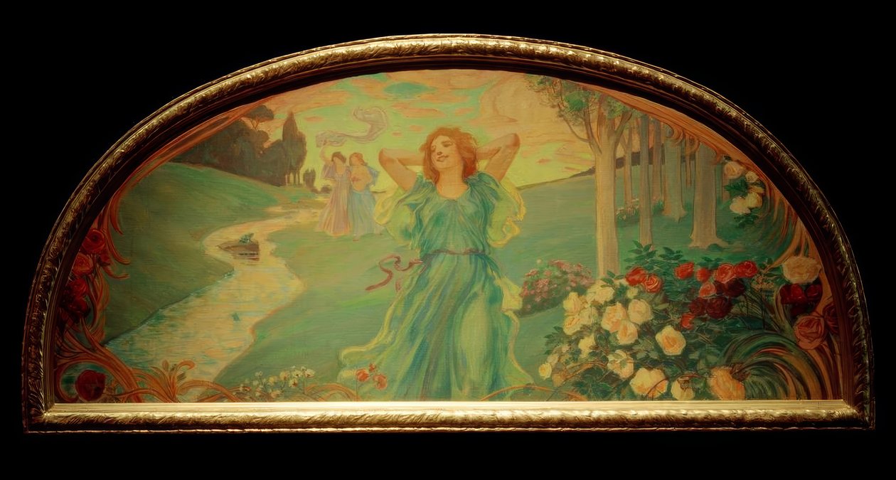 Three Girls by the Brook by Ludwig von Hofmann