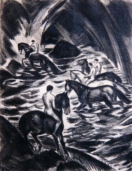 Youths riding by Ludwig von Hofmann