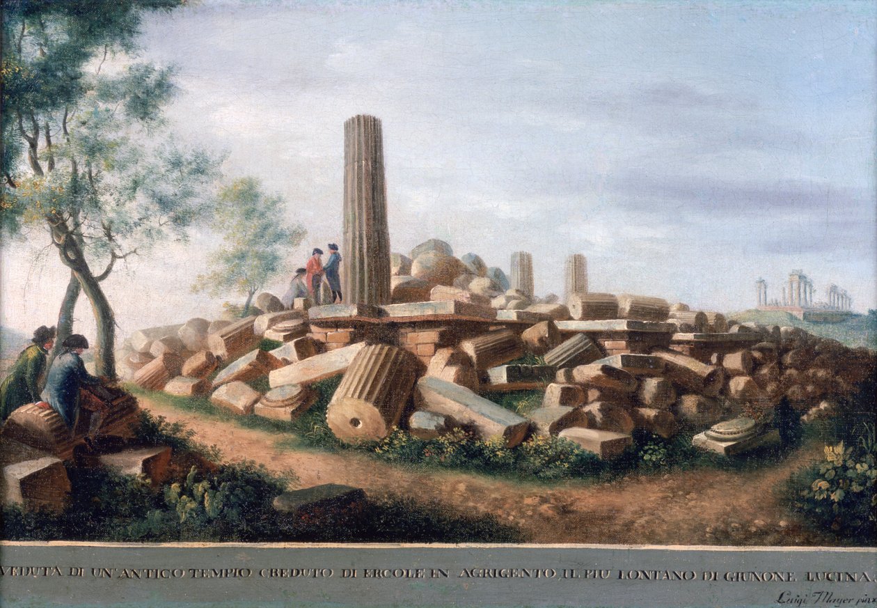 Ancient Temple at Agrigentum by Luigi Mayer