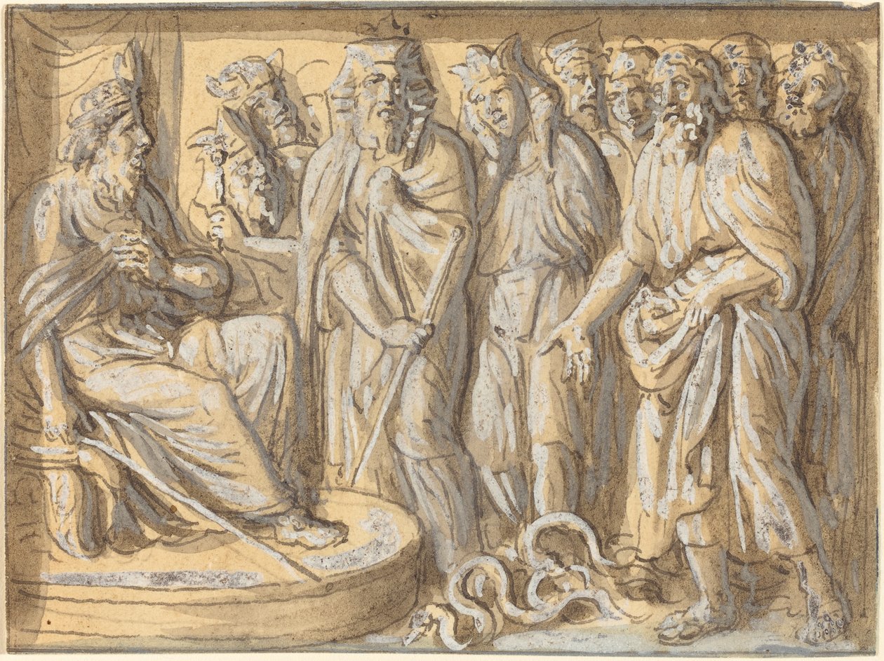 Moses and Aaron before Pharaoh, with the Rods Turned into Serpents by Luigi Ademollo