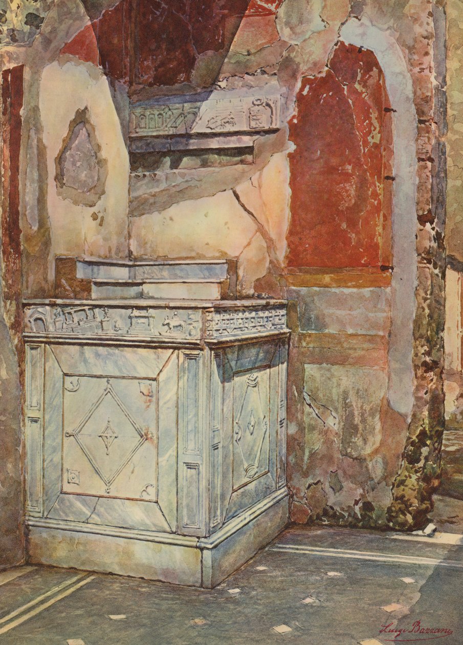 Pompeii: House of L Caecilius Jucundus, Lararium by Luigi Bazzani