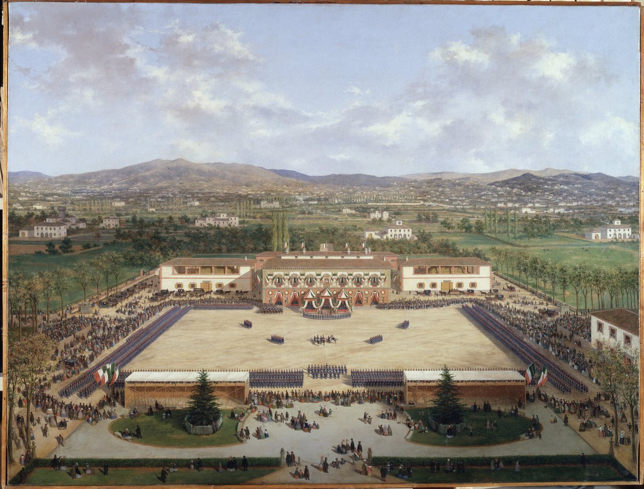 A military demonstration in the park of the Cascine by Luigi Garibbo