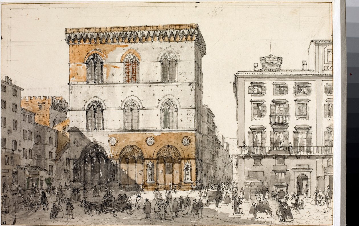 View of Orsanmichele church in Florence by Luigi Garibbo