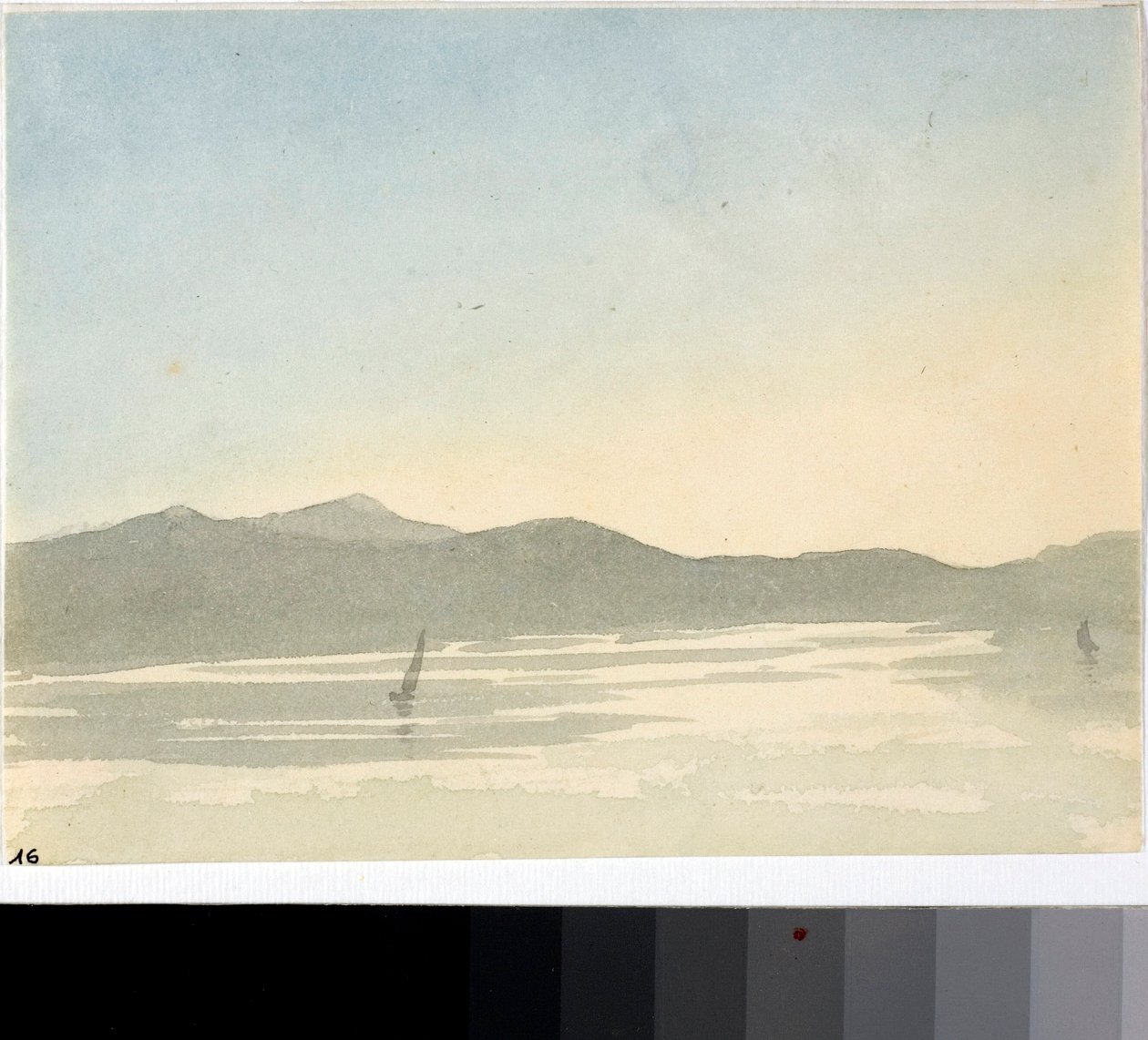 View of a lake at dawn by Luigi Garibbo