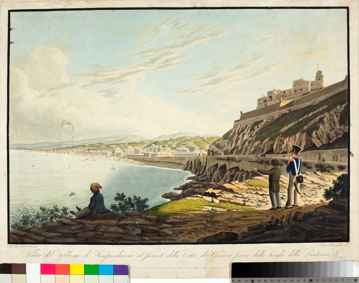 View of the district of Sampierdarena west of Genoa, from the lighthouse by Luigi Garibbo