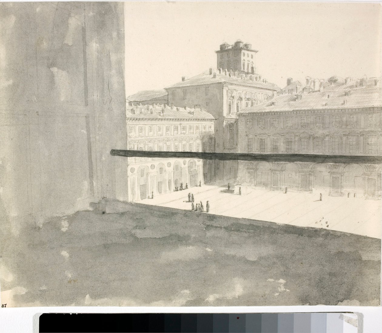 View Over a Square from a Window, Italy by Luigi Garibbo