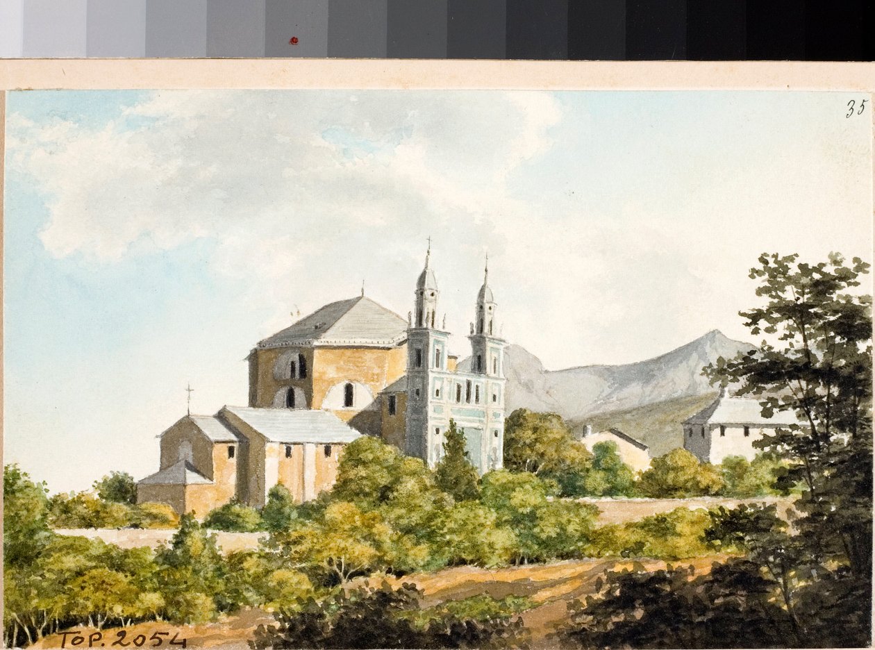 View over the church of SS Nazarius and Celsus in Arenzano, Genoa by Luigi Garibbo