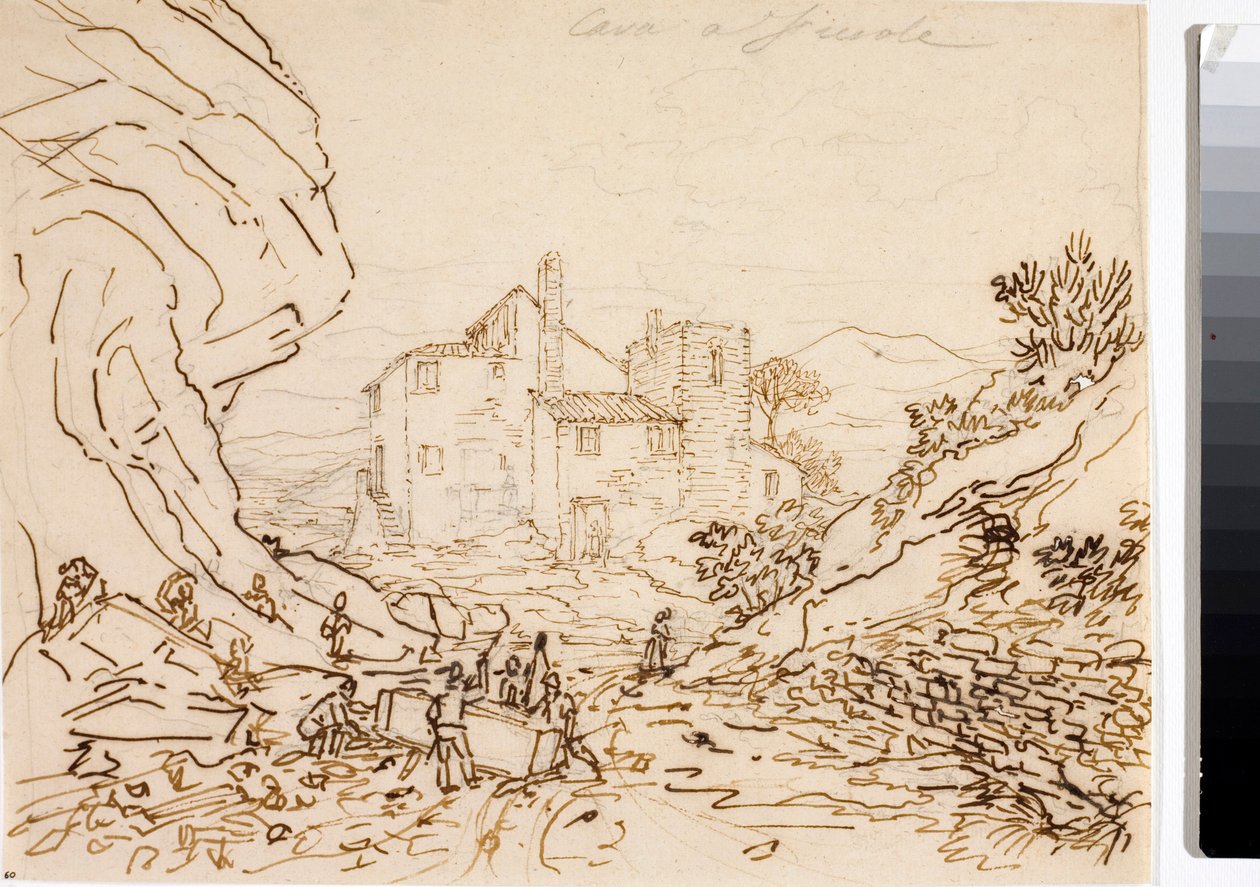 Workers in a Quarry in Fiesole, Near Florence by Luigi Garibbo