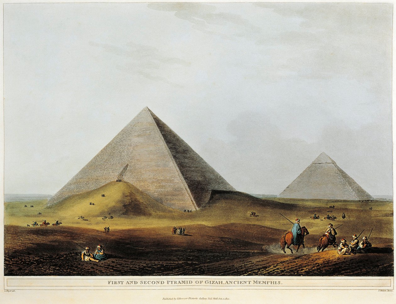 Arab dwelling built on ancient ruins along the Menuf canal in Egypt, engraving from Views in Egypt by Luigi Mayer