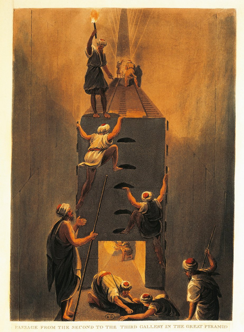 Passage from the Second to the Third Gallery in the Great Pyramid at Giza by Luigi Mayer