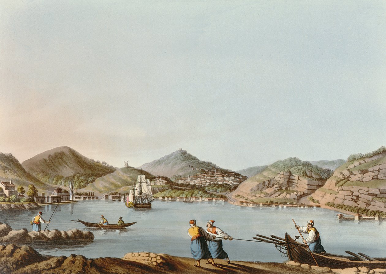 The Western Harbour of the Island of Samos, plate 60 from Views in the Ottoman Dominions, pub. by R. Bowyer, 1810 by Luigi Mayer