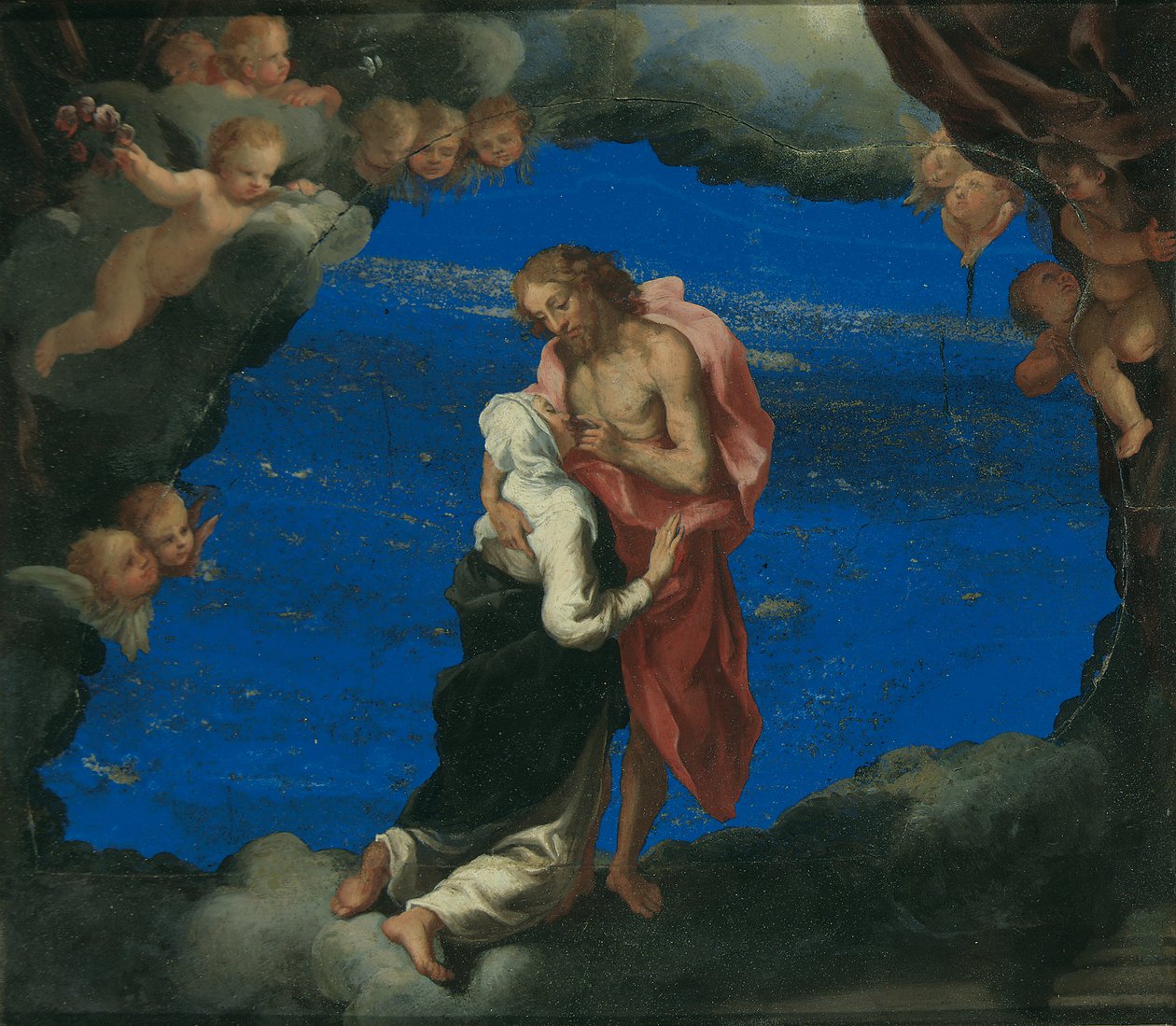Saint Catherine at the Wound of Christ by Luigi Primo Gentile