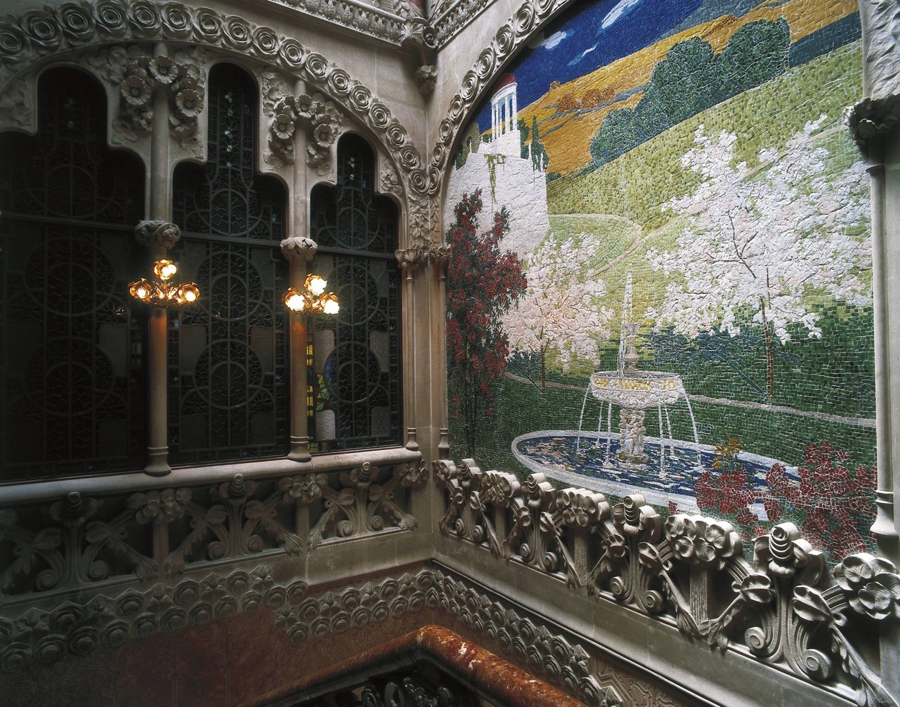 Mosaiques, Casa Nava (1901-1907), a Reus - DOMENECH I MONTANER, Lluis (1850-1923). Navas House. 1901-1907. SPAIN. Reus. Navas House. Interior Mosaic Decoration. Modernism. Architecture. by Luis Domenech i Montaner