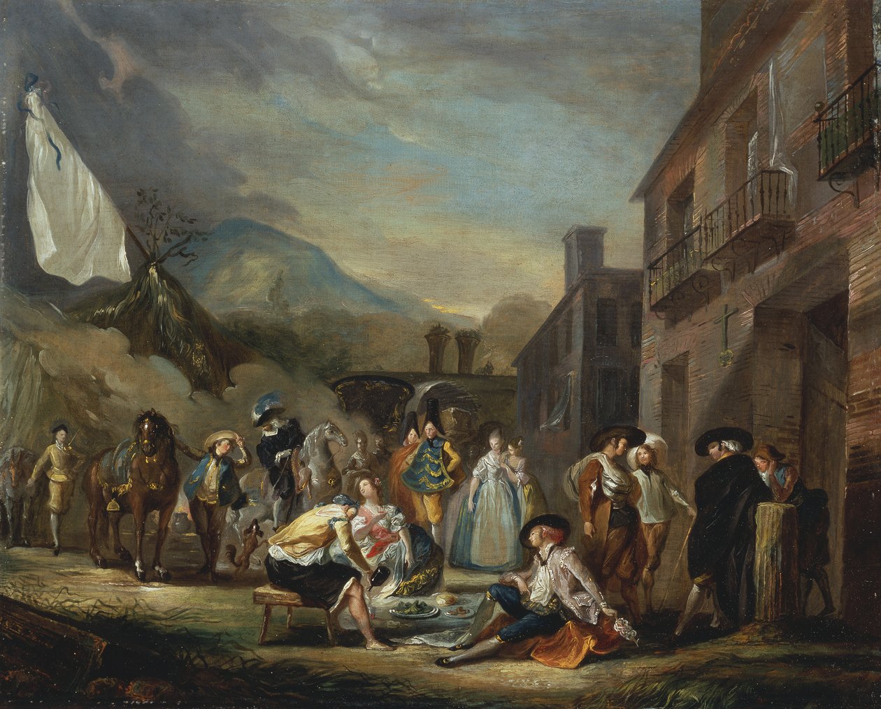 A Picnic at a Country Inn by Luis Paret y Alcazar