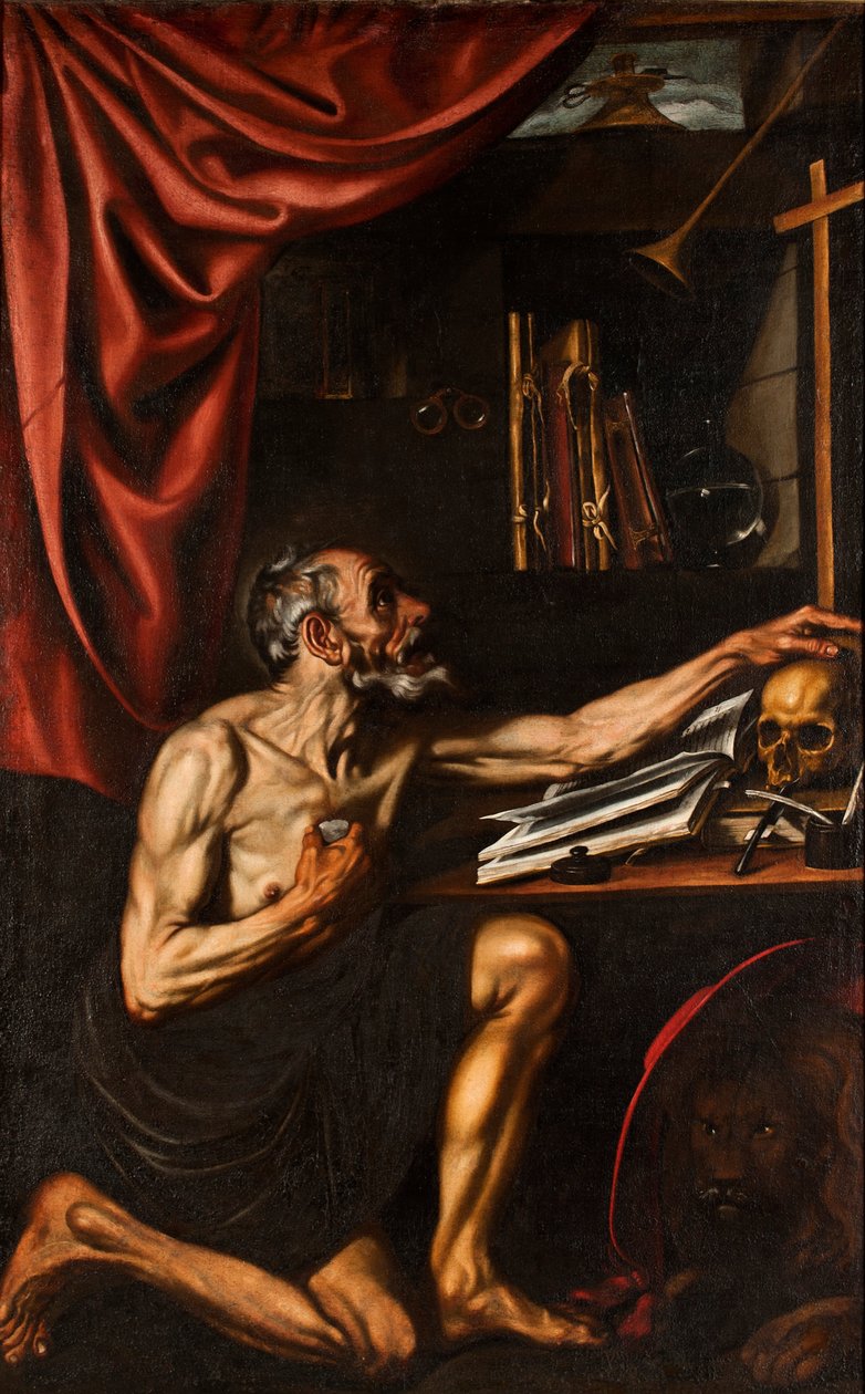 St Jerome Doing Penance in his Study by Luis Tristán