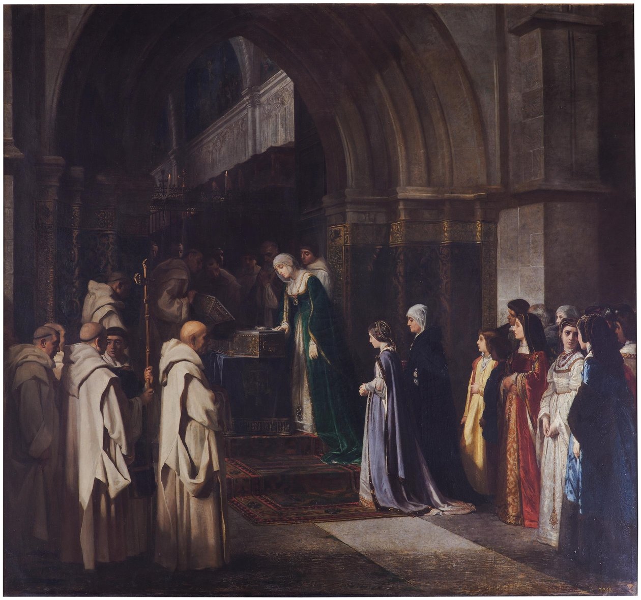 Queen Isabella the Catholic in the Charterhouse of Miraflores by Luis Alvarez Catalá
