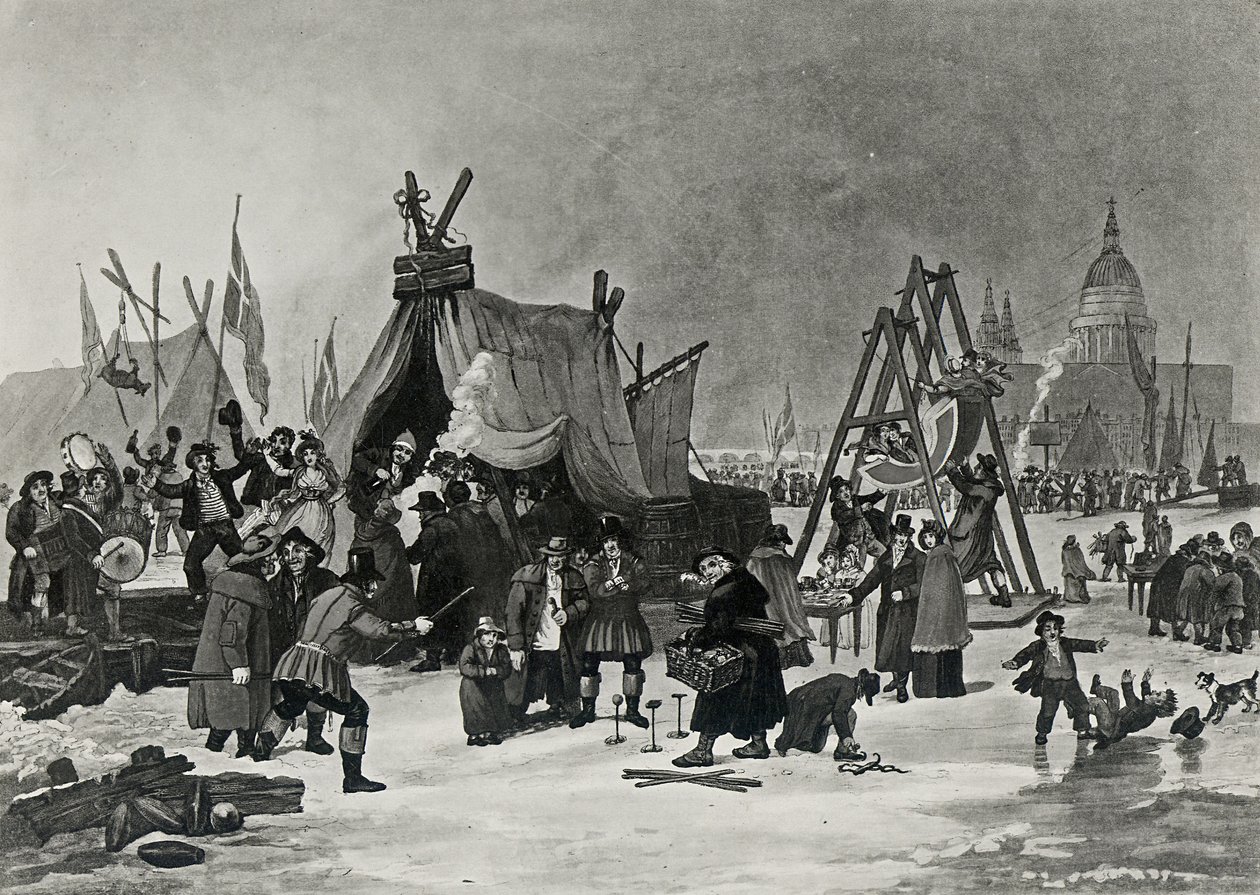 The Fair on the Thames, February 4th 1814, Engraving by Reeve by Luke Clennell
