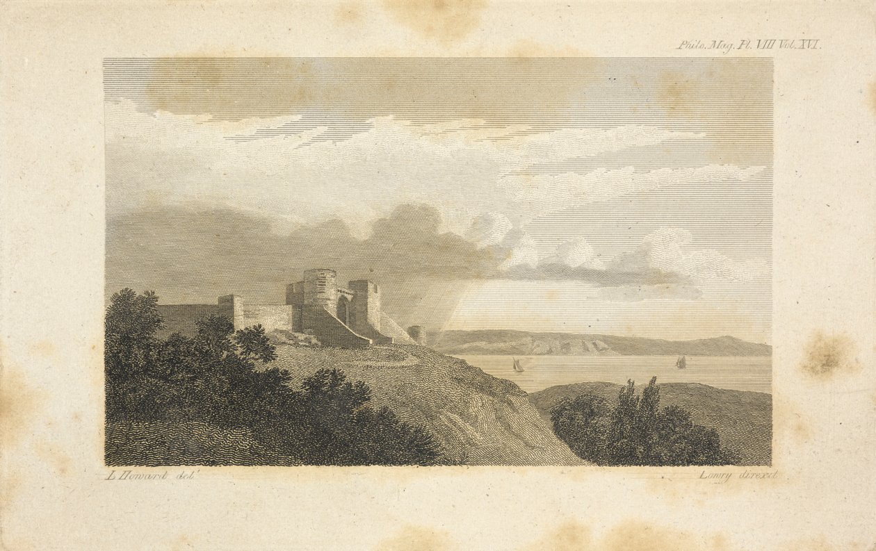 A Distant Shower Coming from Behind an Elevated Point of Land by Luke Howard