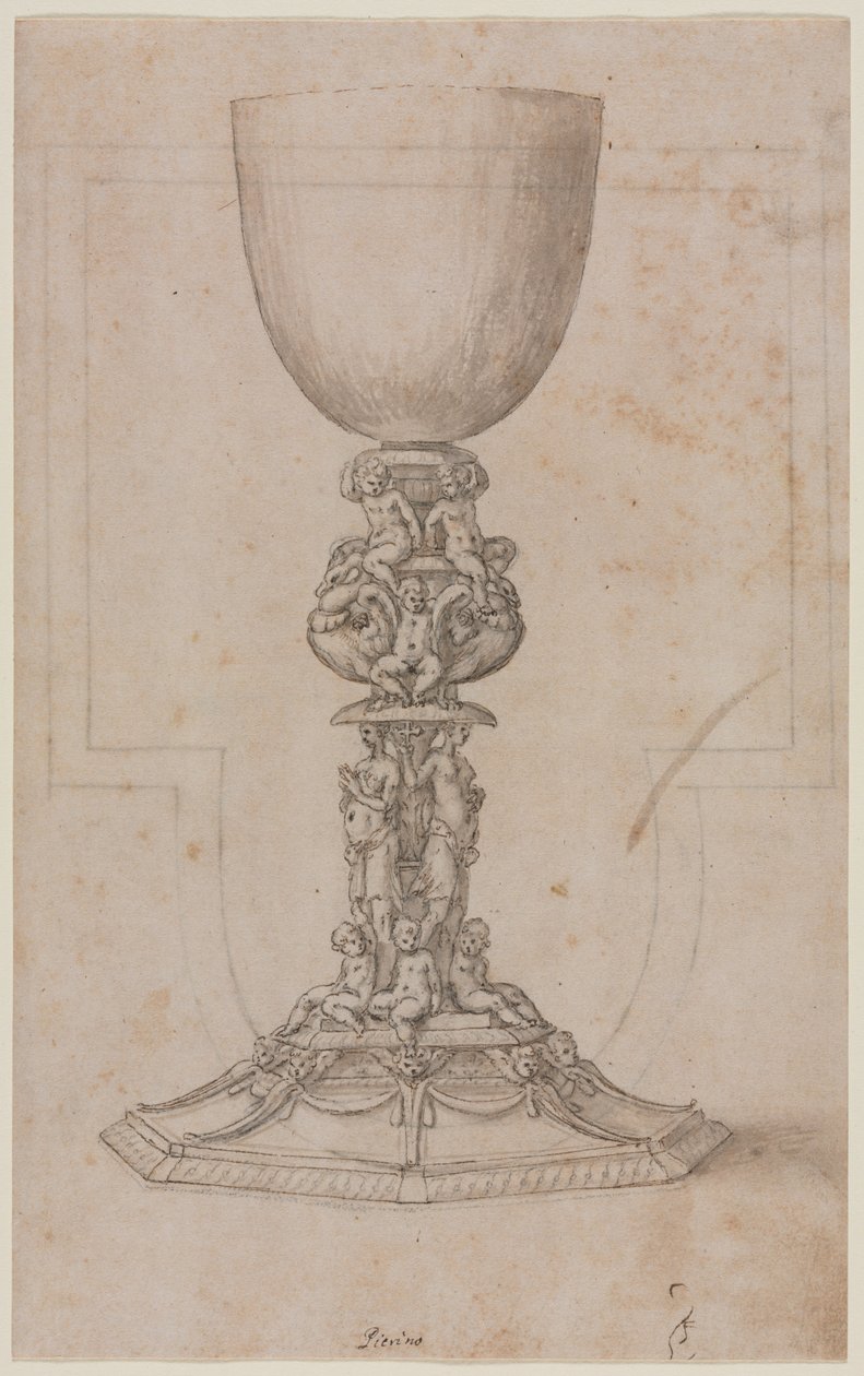 Design for a Chalice (recto) by Luzio Romano