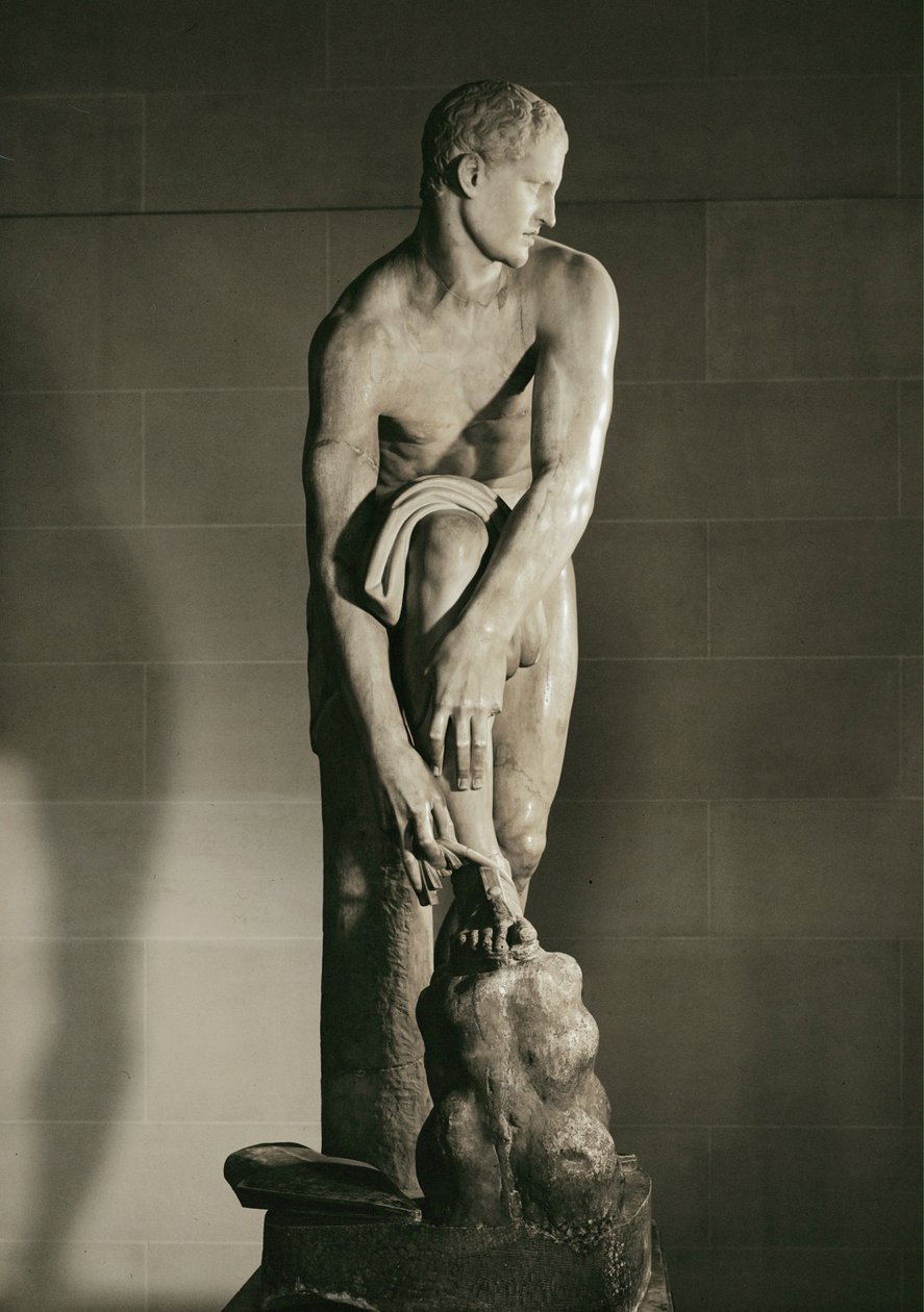 Hermes Tying His Sandal by Lysippos (after)