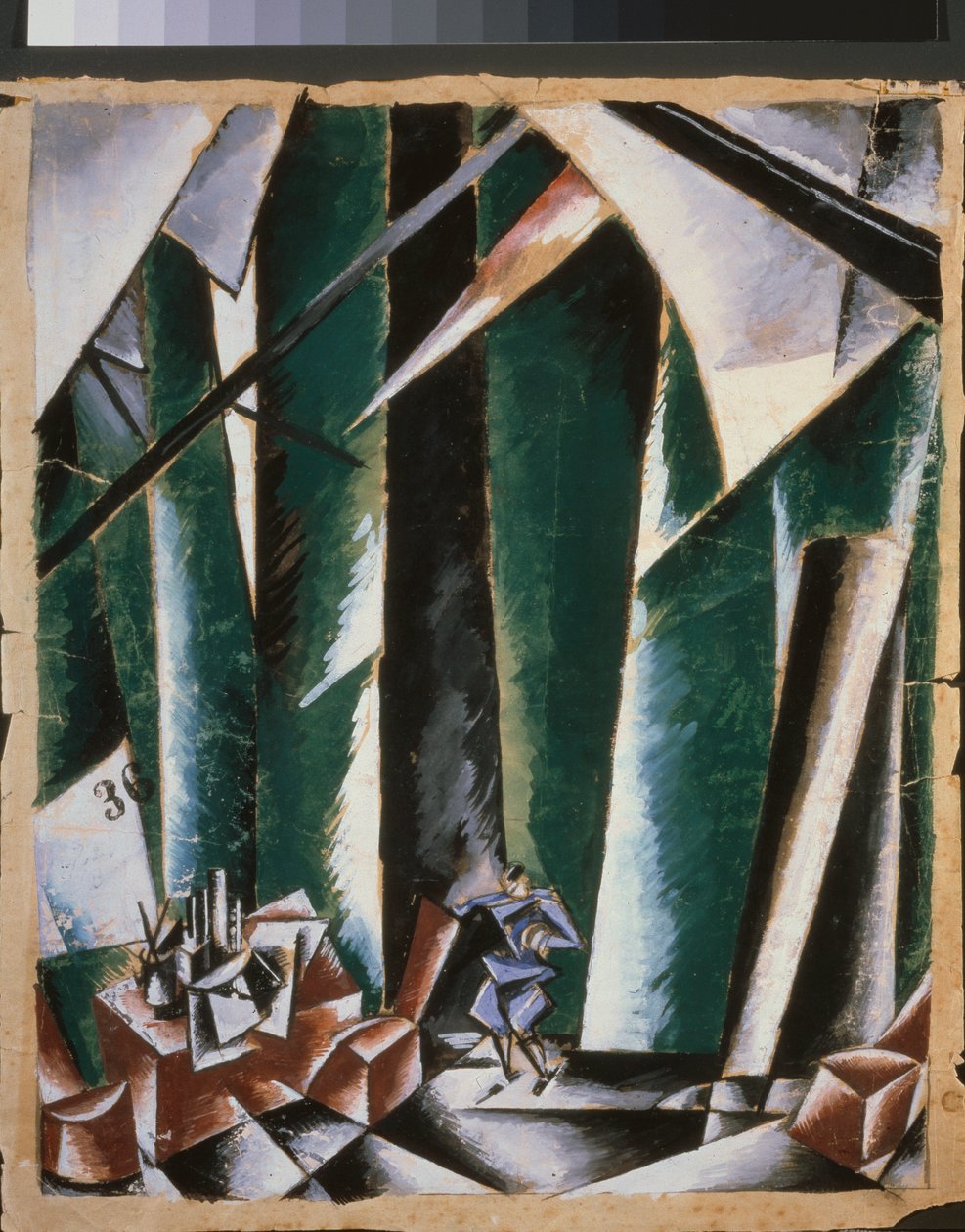 Stage Design for the Play The Chancellor and the Locksmith by Lyubov Sergeevna Popova