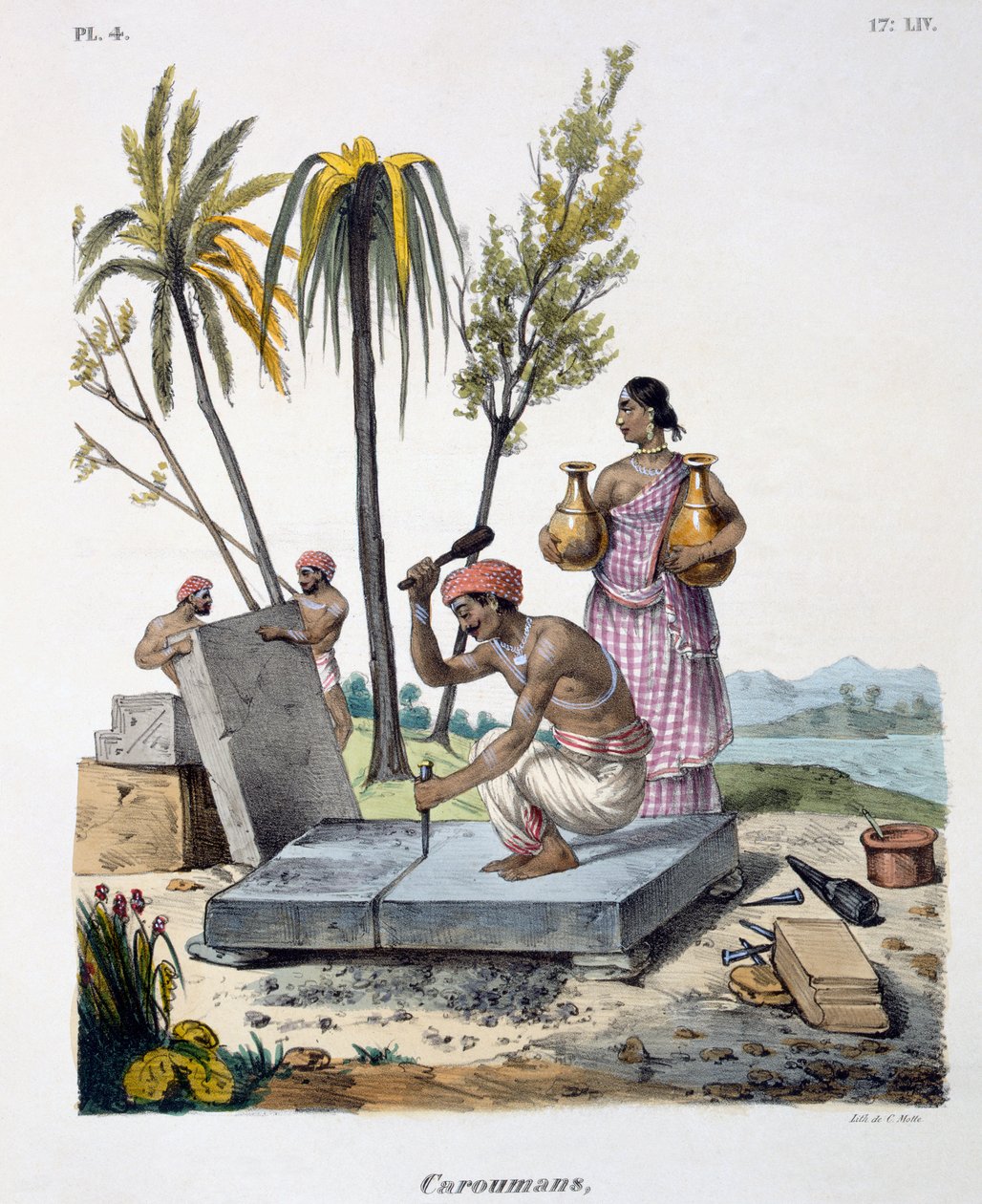 Stonemasons, 1827-35 by M.E. Burnouf