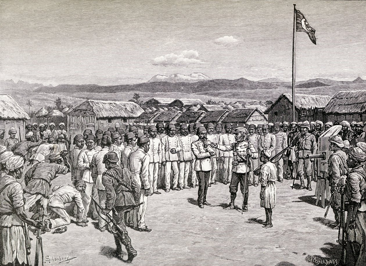 Sir Henry Morton Stanley Addressing Rebel Officers at Kavalli, 1890 by M. Schonberg