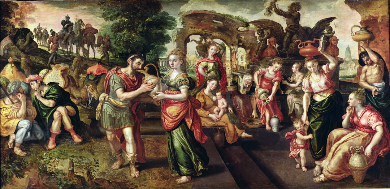 Eliezer and Rebecca at the Well, 1562 by Maarten de Vos