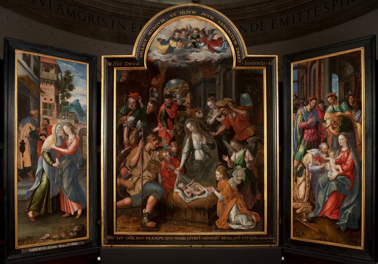Adoration of the Magi, Triptych, Central Panel, (Detail) by Maarten de Vos