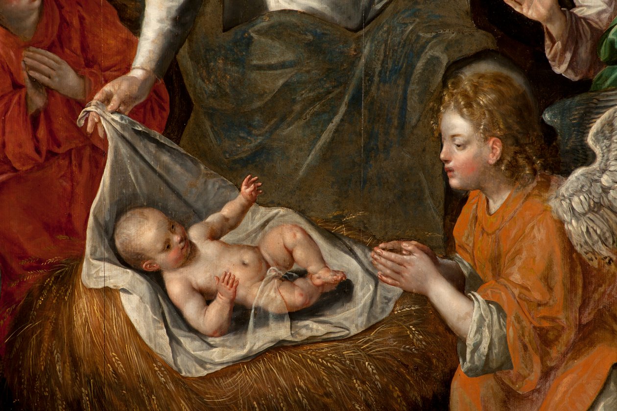 Adoration of the Magi, Triptych, Central Panel (detail) by Maarten de Vos