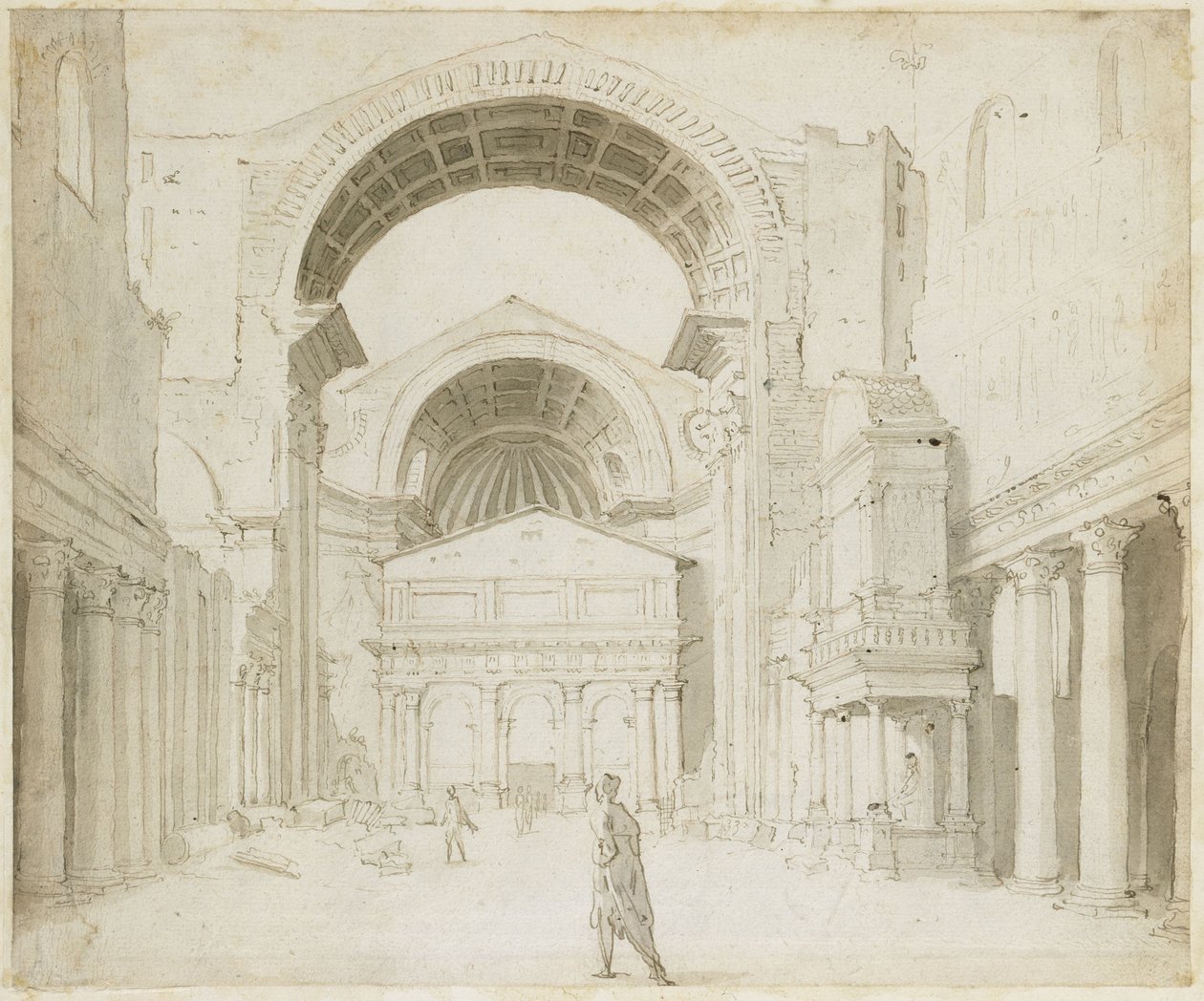Interior View of the Nave of Old St. Peter