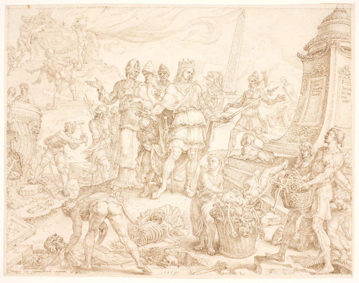 Josiah Commands the Grave of the Man of God from Judah to be Spared by Maarten van Heemskerck