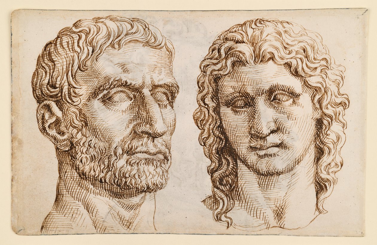 Head of an Older Man, Head of a Young Man by Maarten van Heemskerck