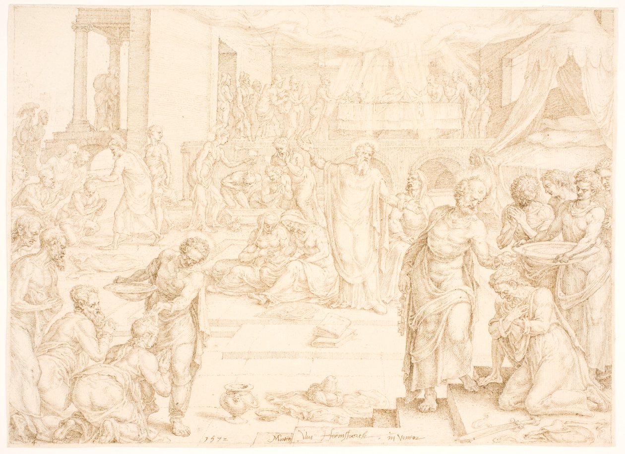 Peter and the Other Apostles Baptizing the Congregation in Jerusalem by Maarten van Heemskerck