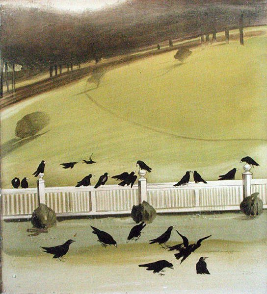Rooks Feeding in a Park by Madeline Wyndham
