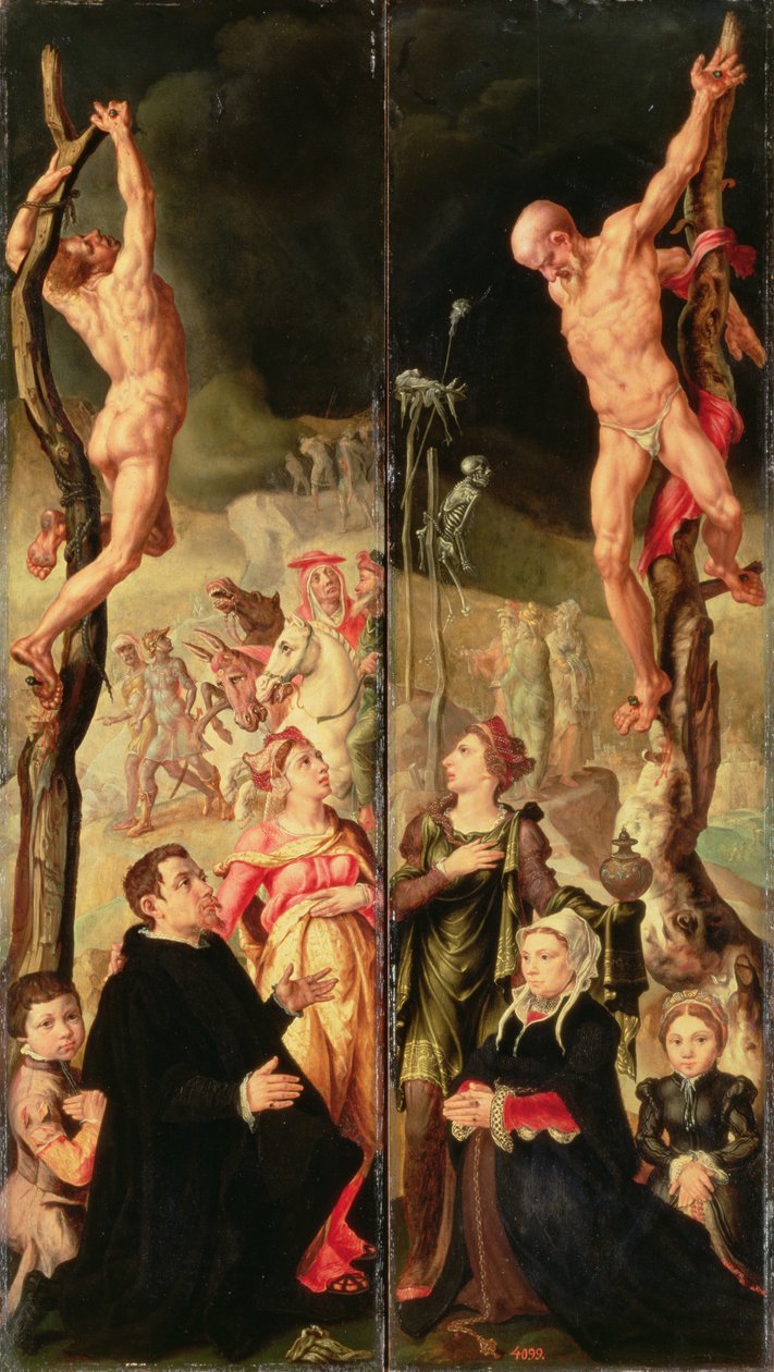 Calvary, side panels from triptych by Maerten van Heemskerck