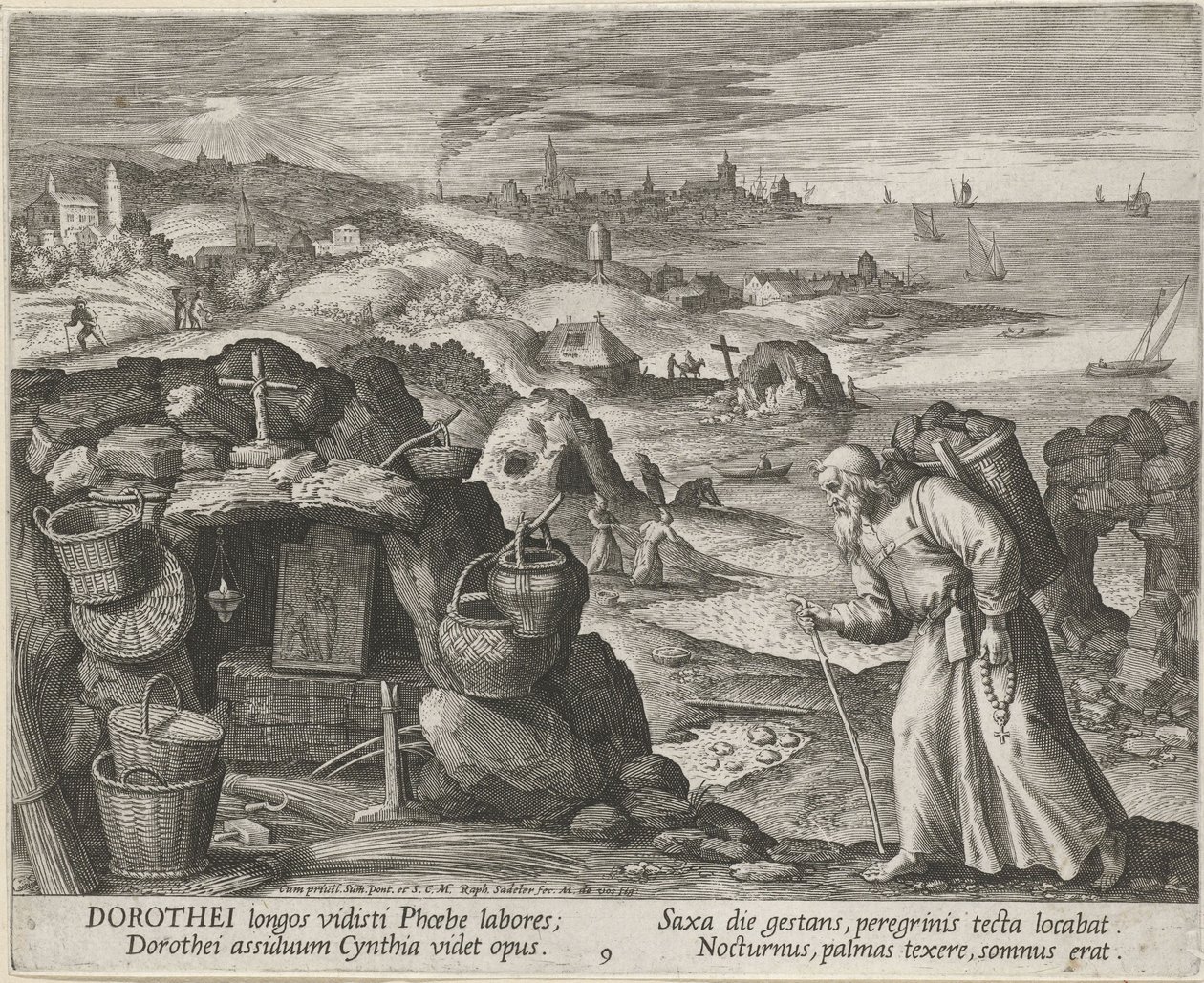 Saint Dorotheus of Gaza as a Hermit by Maerten Vos de