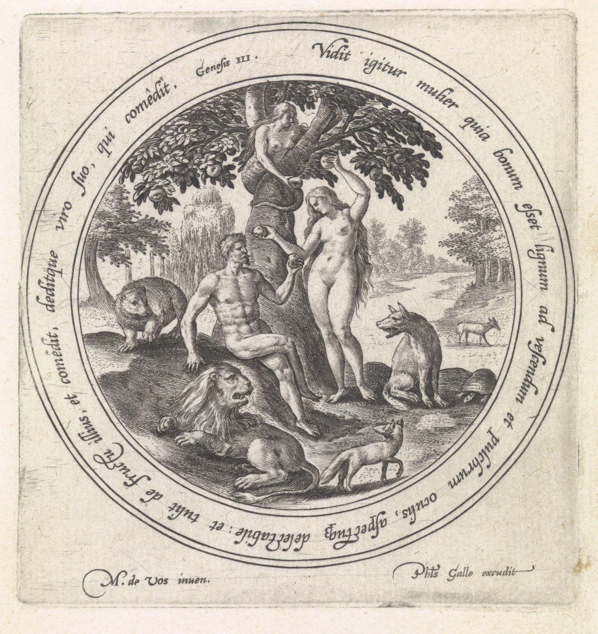 Eve Offering the Forbidden Fruit to Adam (History of Adam and Eve) by Maerten de Vos